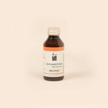Jeevamirtham (100 ml). Isha’s unique traditional Siddha formulation. Helps boost immunity.