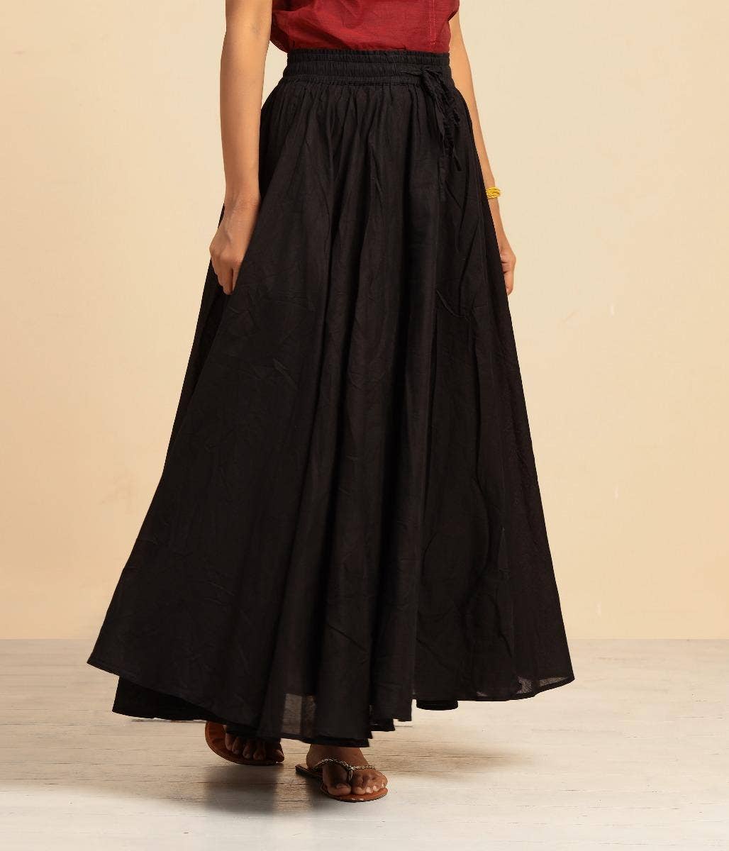 Mulmul Plain Skirt Black