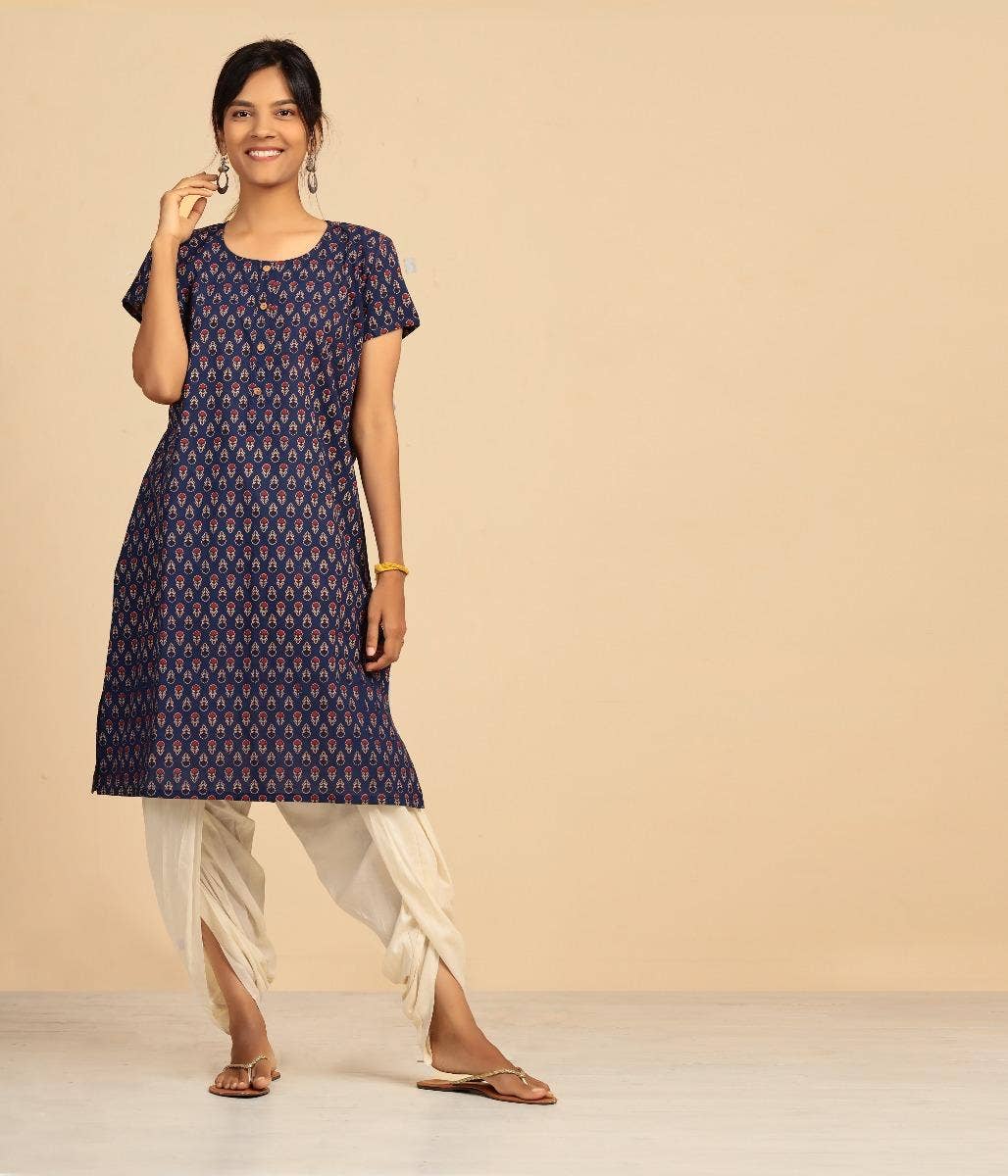 Women’s Short Kurta- Deep Blue. A festive gift.