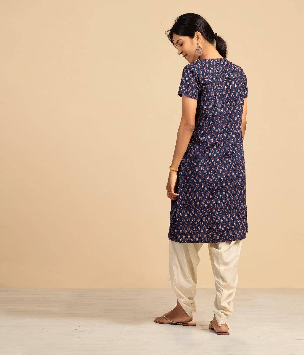Women’s Short Kurta- Deep Blue. A festive gift.