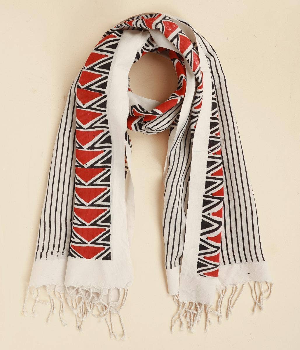 Shawl- Ethnic White. A festive gift.
