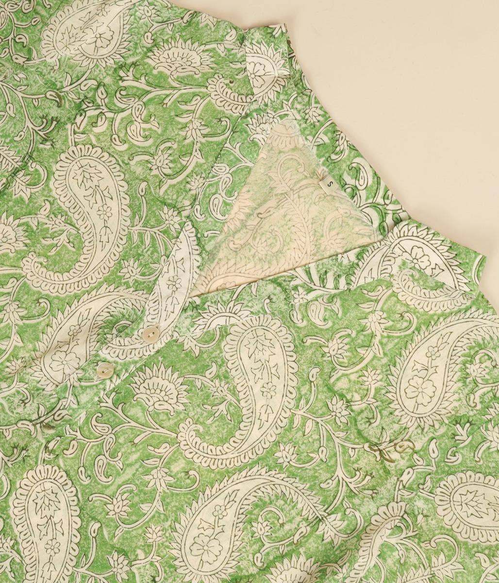 Womens cotton handblock printed kurta paisley garden