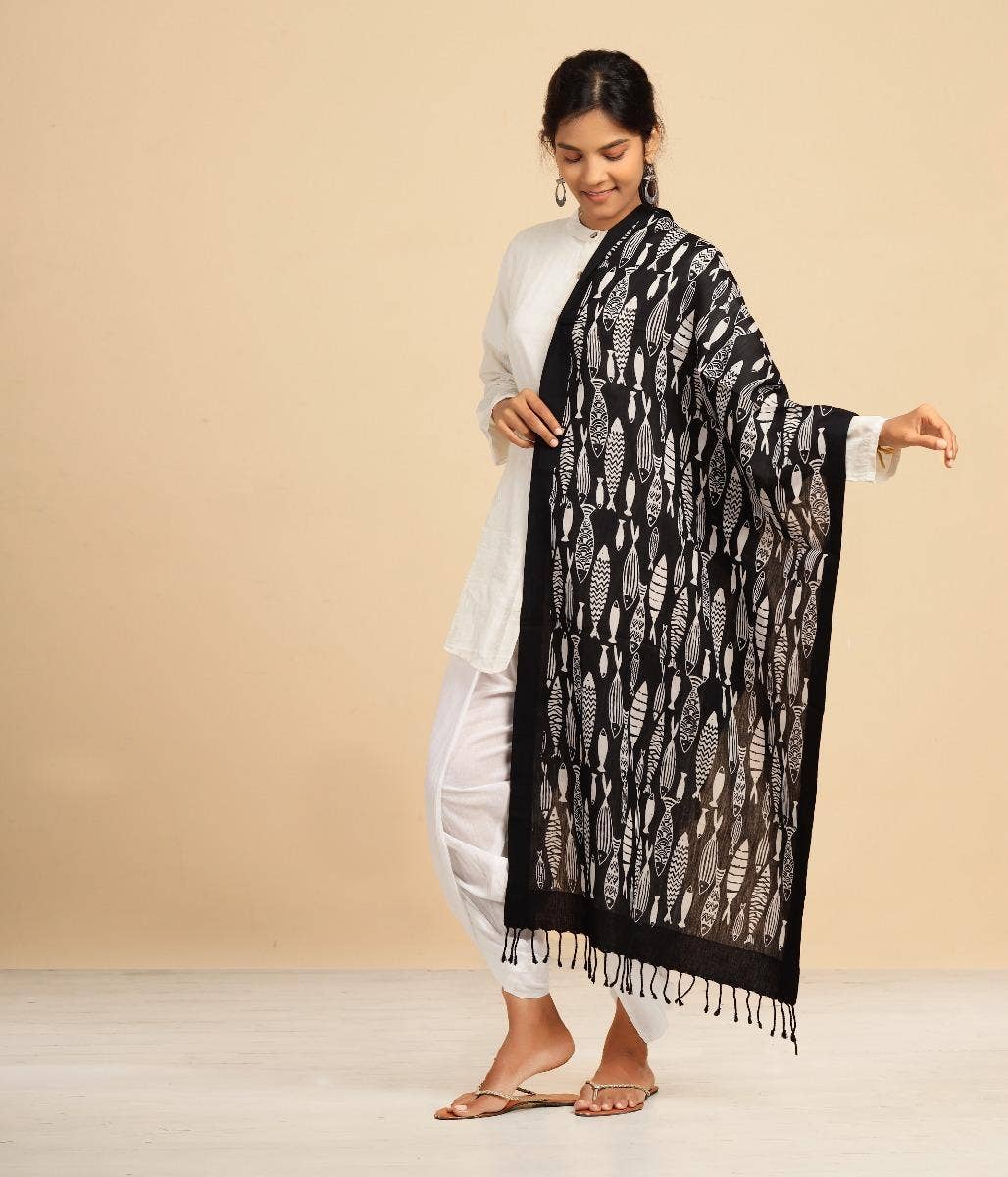 Shawl- Ethnic Black. A festive gift.