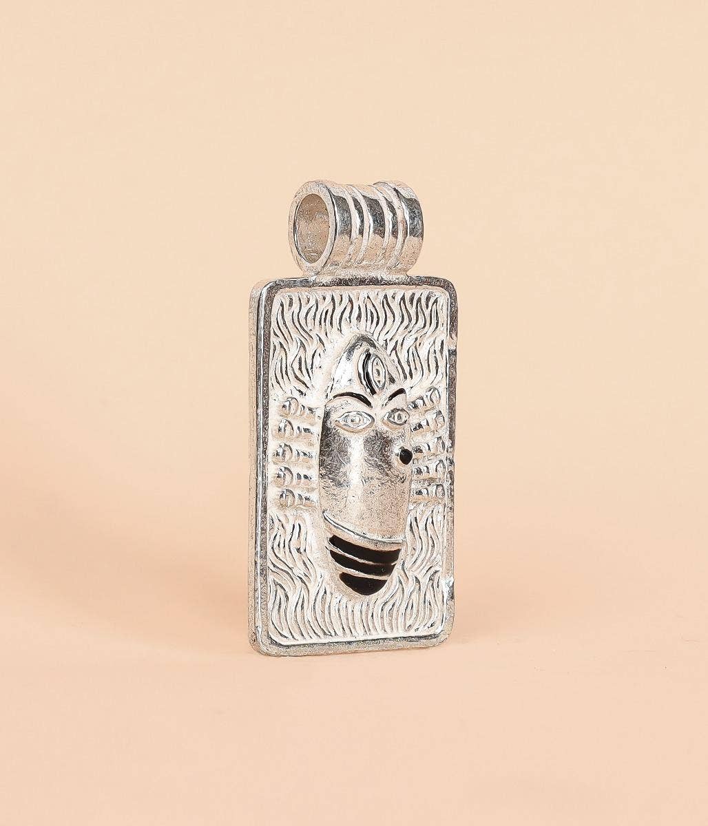 Linga Bhairavi Silver Pendant - Medium