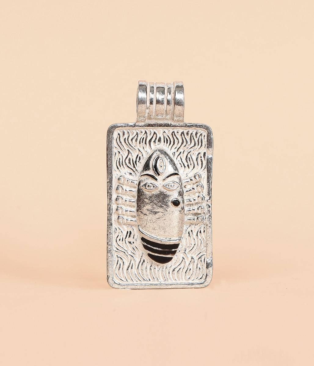 Linga Bhairavi Silver Pendant - Medium