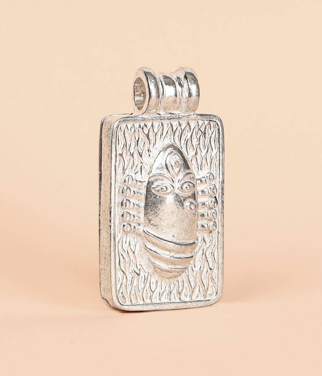 Linga Bhairavi Silver Pendant - Large
