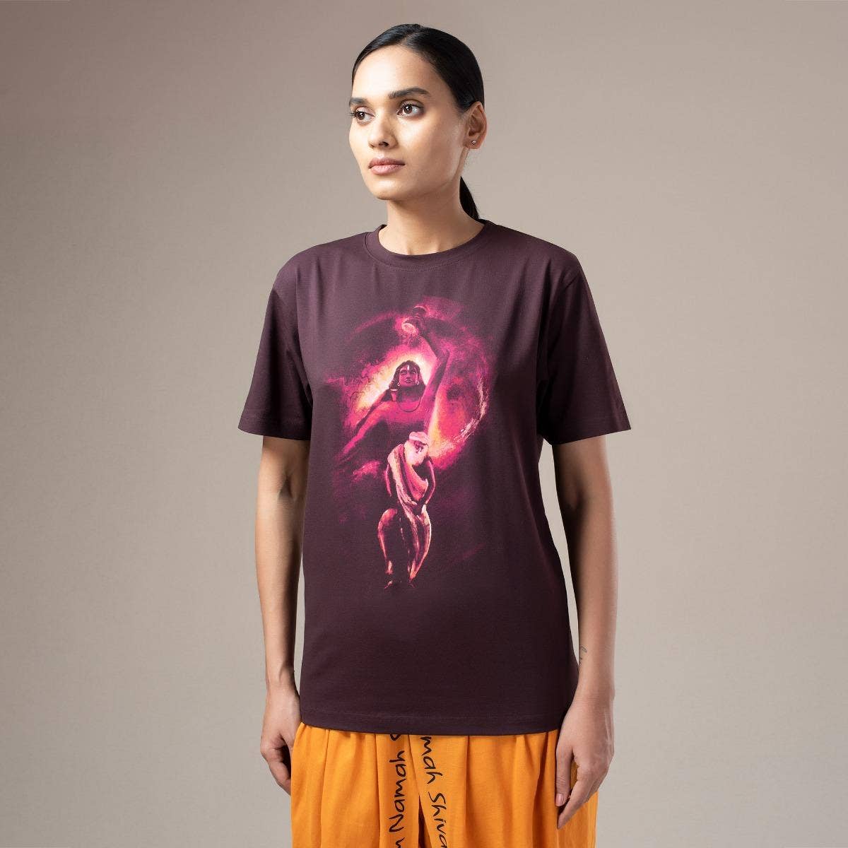 Dance Of The Divine Unisex T Shirt With Comfort Stretch - Burnt Plum