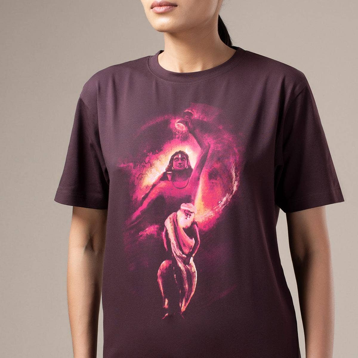 Dance Of The Divine Unisex T Shirt With Comfort Stretch - Burnt Plum