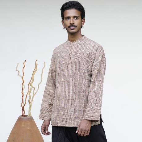 Bagru Handblock Printed Mens Kurta Print 1