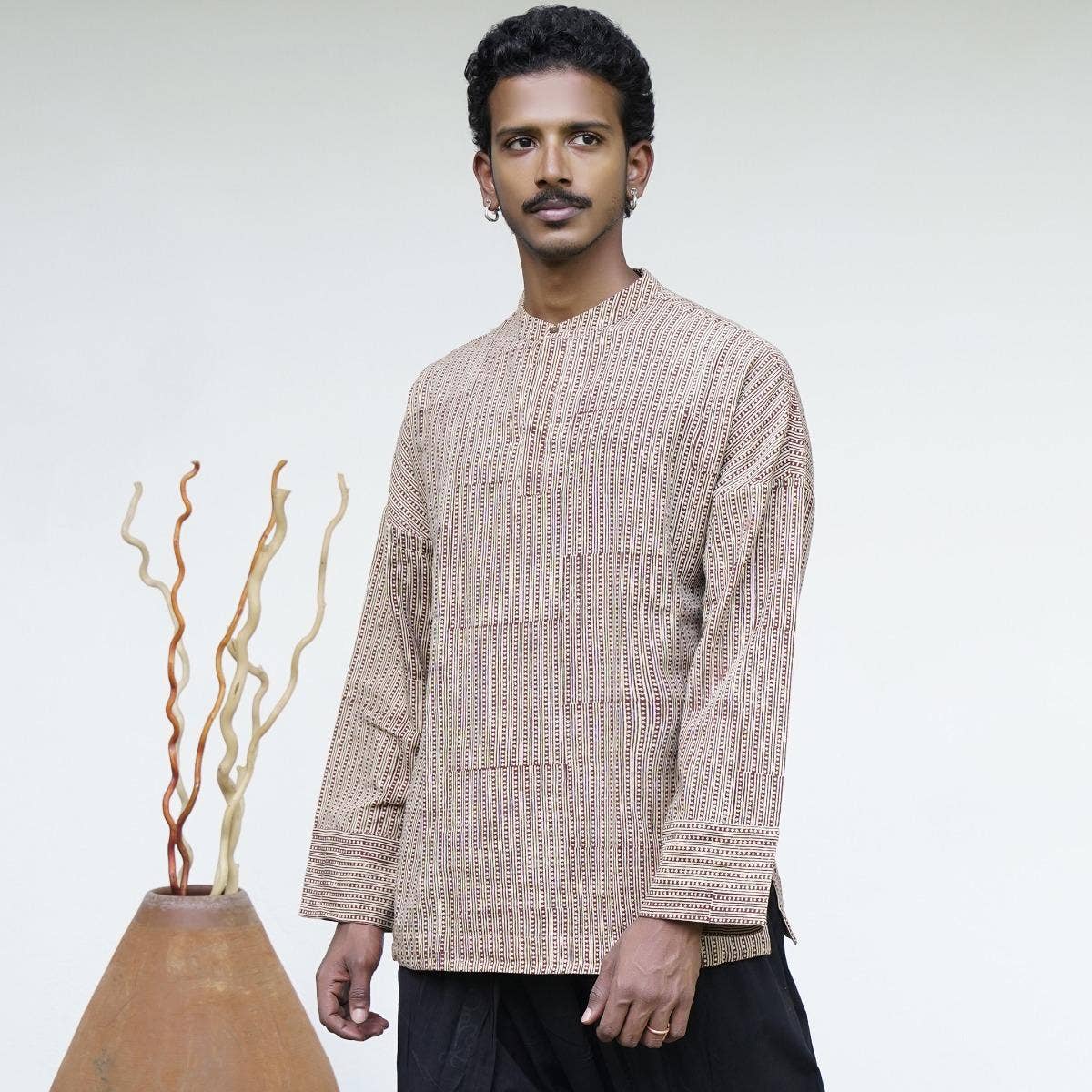 Bagru Handblock Printed Mens Kurta Print 1