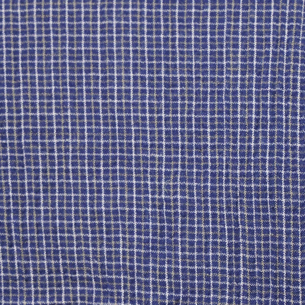 Crinkled Cotton Yarn Dyed Collarless Kurta - Deep Blue