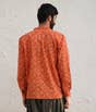 Rust Khari Print Organic Cotton Long Sleeve Kurta for Men