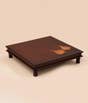 Peepal Leaf Copper Inlay Wooden Table 21''x21''