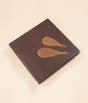 Temple Leaf Copper Inlay Wooden Table 18''x18''