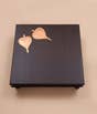 Peepal Leaf Copper Inlay Wooden Table 18''x18''