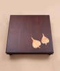 Peepal Leaf Copper Inlay Wooden Table 21''x21''