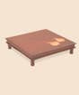 Peepal Leaf Copper Inlay Wooden Table 21''x21''