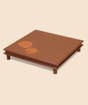 Lotus Leaf Copper Inlay Wooden Table 21''x21''