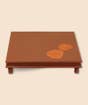 Lotus Leaf Copper Inlay Wooden Table 21''x21''
