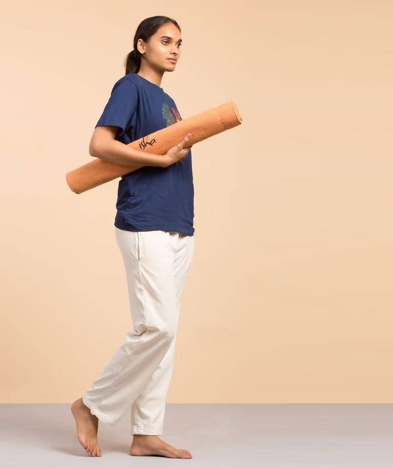 100% Cotton Rug Yoga Mat - Orange. Eco-friendly. Washable. For Yoga And Exercise.