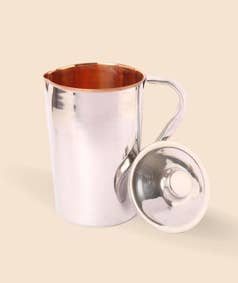 Copper Water Jug - Stainless Steel finish - 48oz.