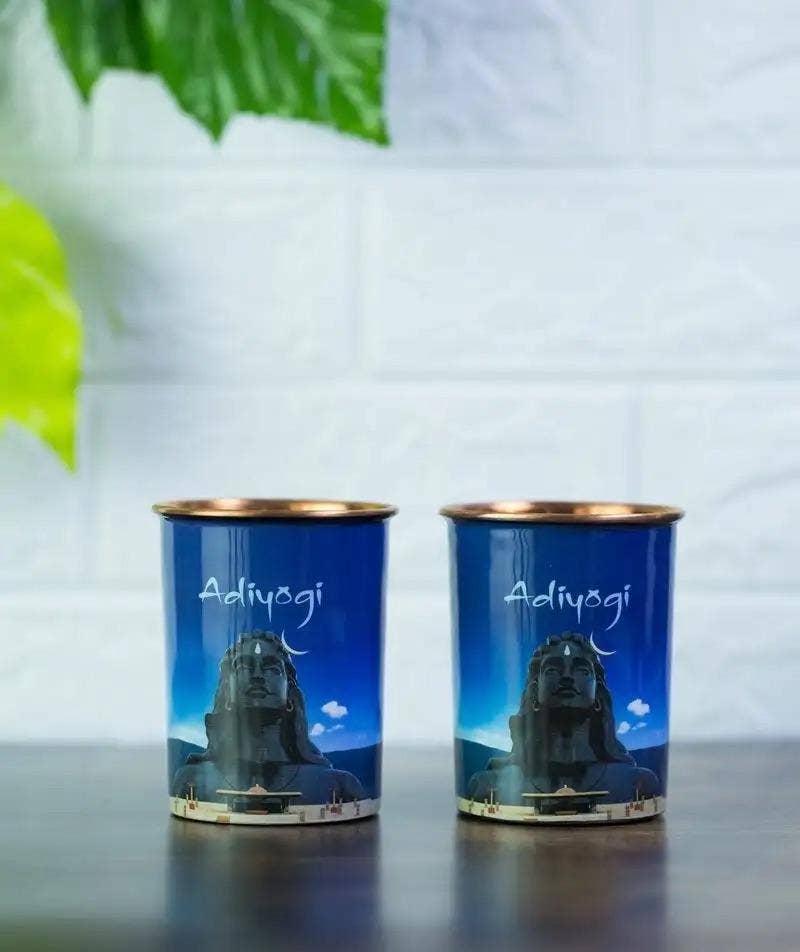 Adiyogi Copper Glass Set, 6 oz