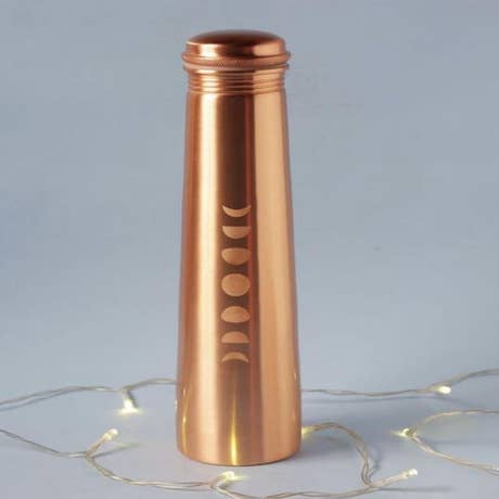 Mystic Moon Polished Copper Water Bottle, 25 oz.